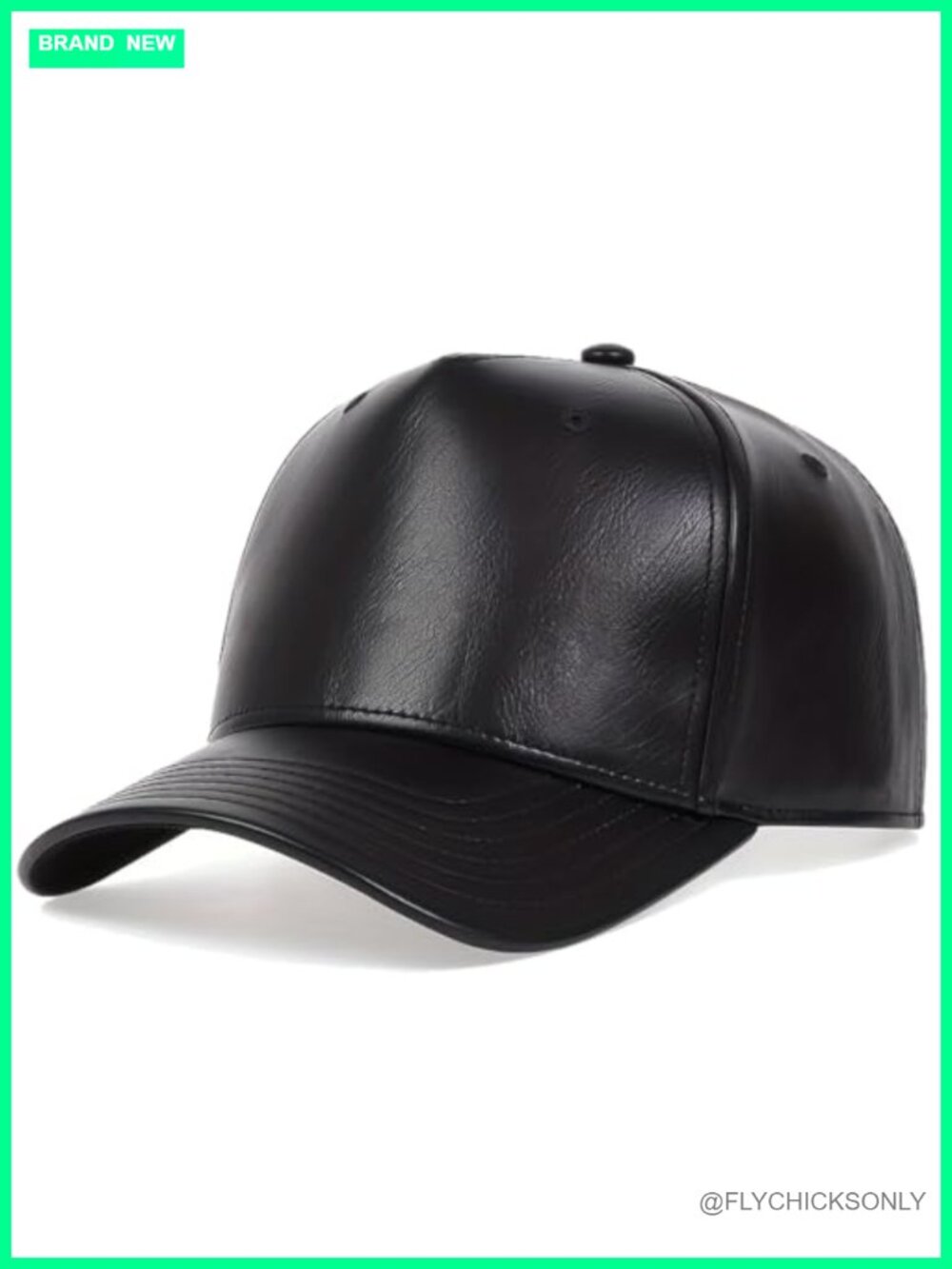 Faux Leather Baseball Cap Adjustable PU Leather Outdoor Sport Hat